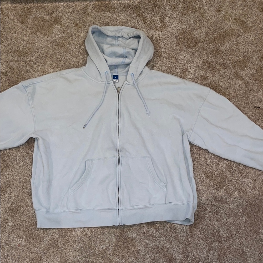 Light Gray Zip-Up Hoodie